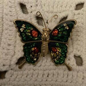 Brooch butterfly multicolored